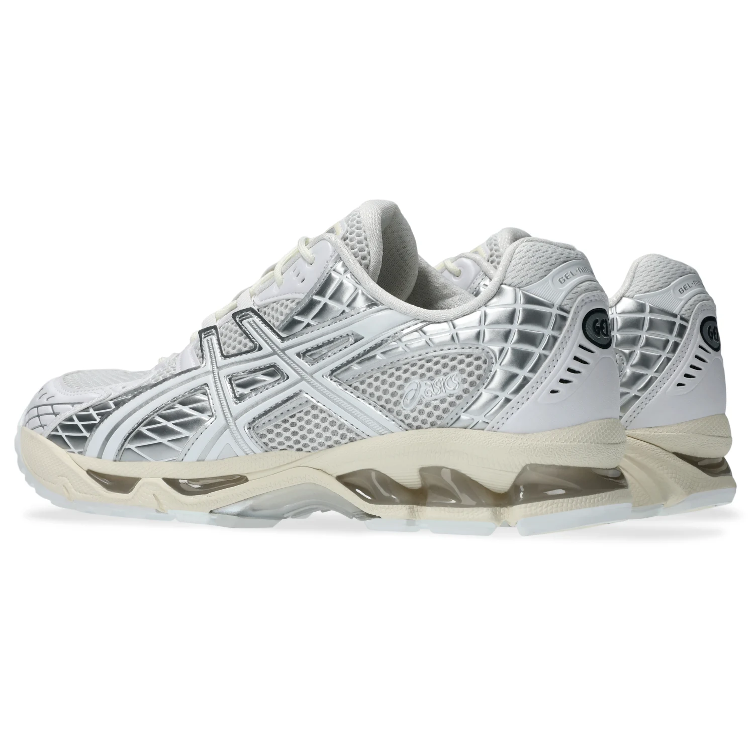 Asics Nimbus 10.1 White/Pure Silver side view in a white background