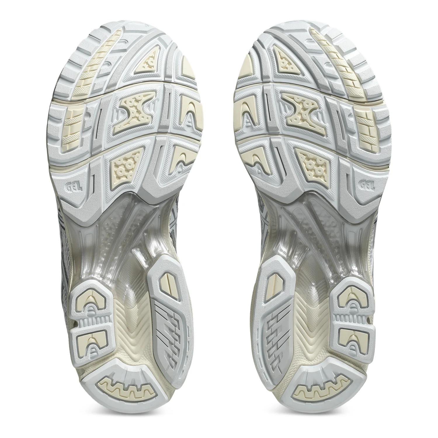 Asics Nimbus 10.1 White/Pure Silver bottom view in a white background