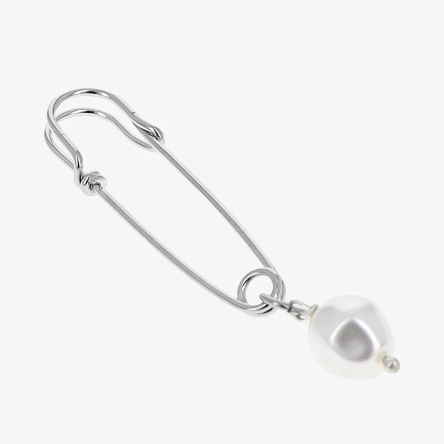 Justine Clenquet Chelsea Earring Palladium in a grey background