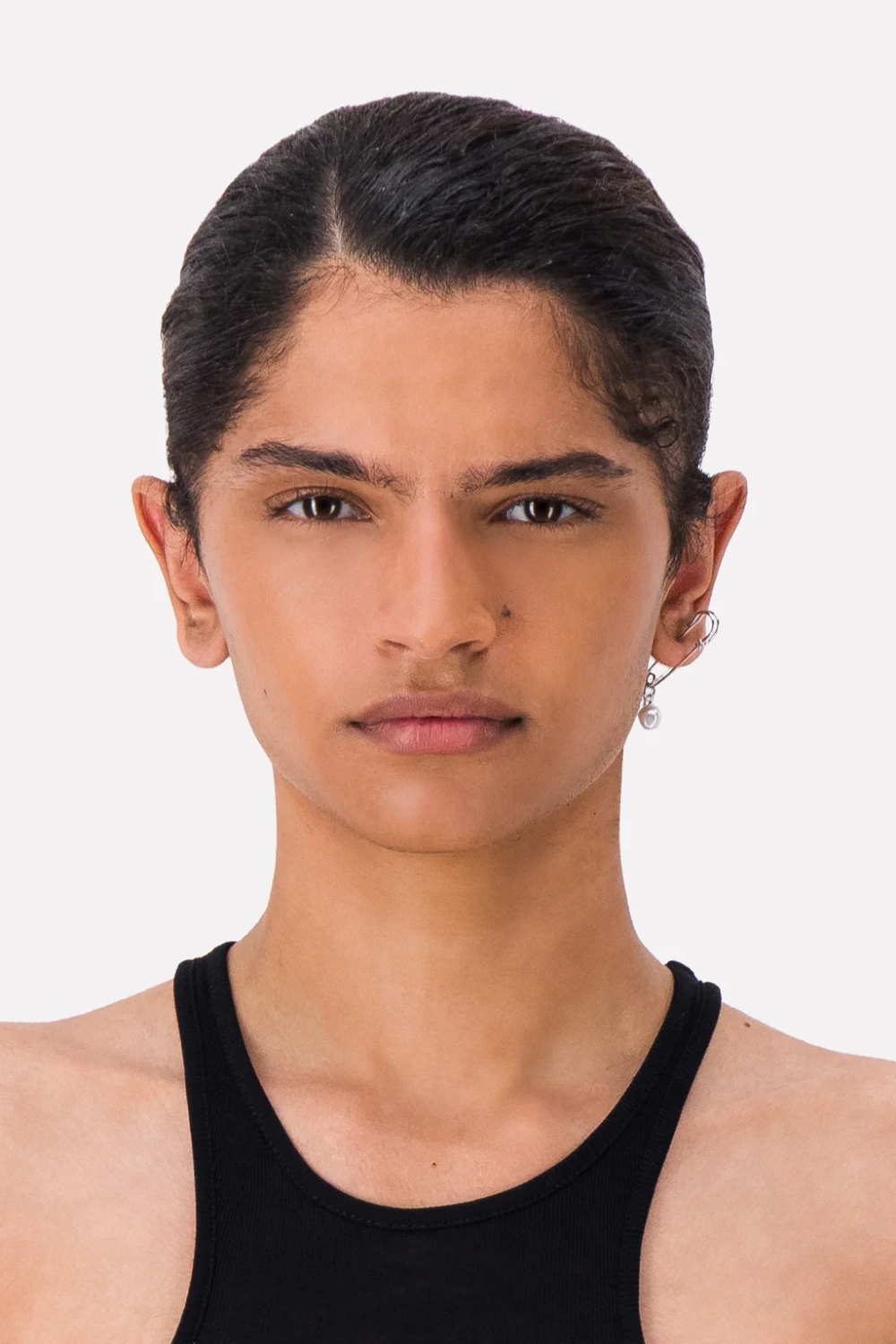 Justine Clenquet Chelsea Earring Palladium on model