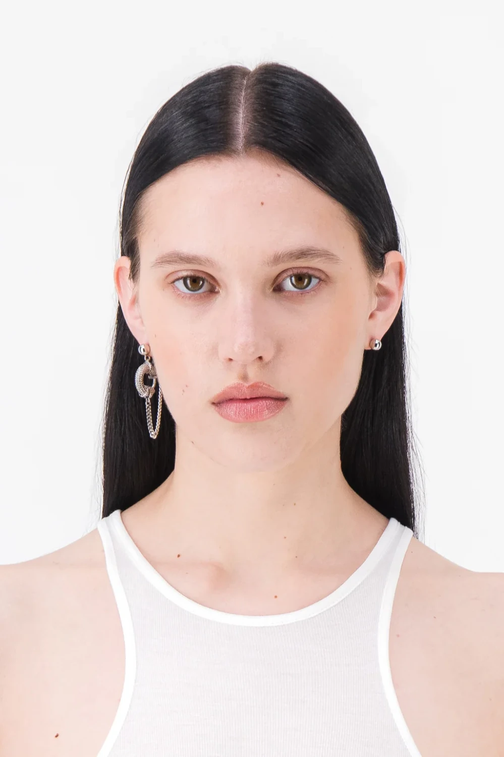 Justine Clenquet Hope Earrings Palladium on model