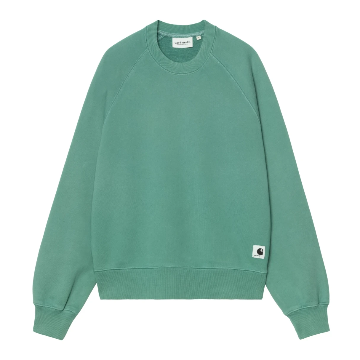 Carhartt WIP W' Hudson Sweat Saguaro front view in a white background