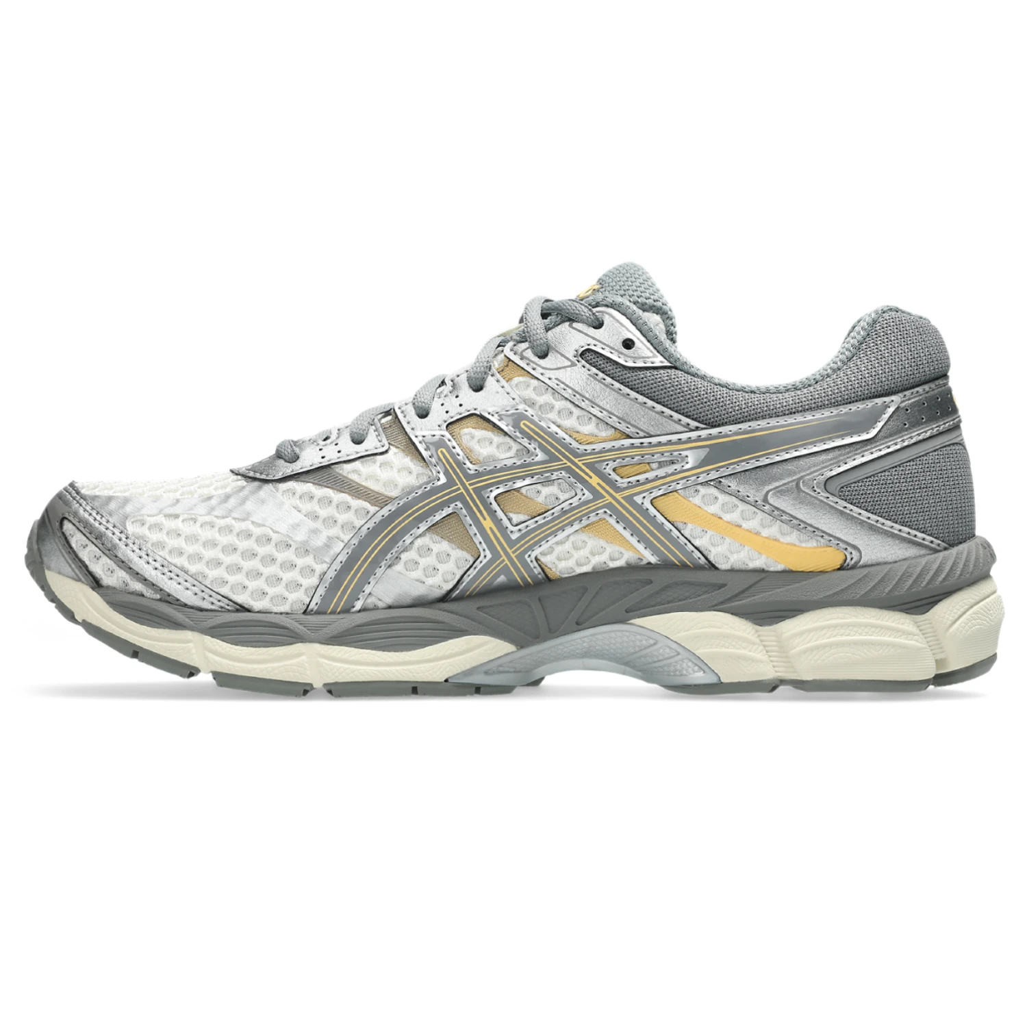 Asics GEL Cumulus 16 Cream/Clay Grey side view in a white background