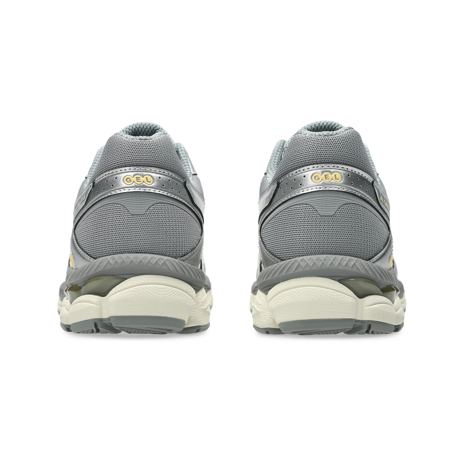 Asics GEL Cumulus 16 Cream/Clay Grey back view in a white background