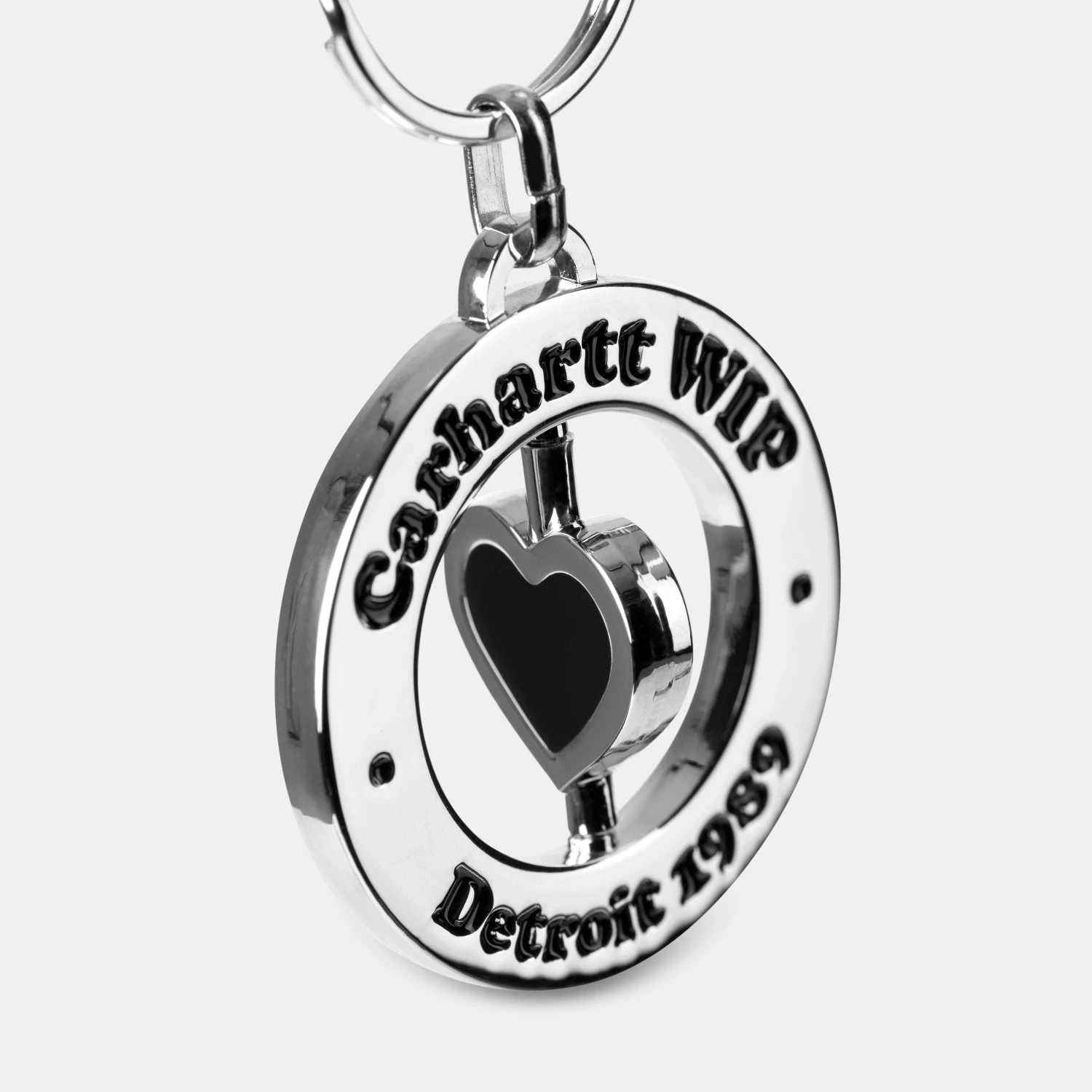 Carhartt WIP Modality Keychain Silver front view in a white background