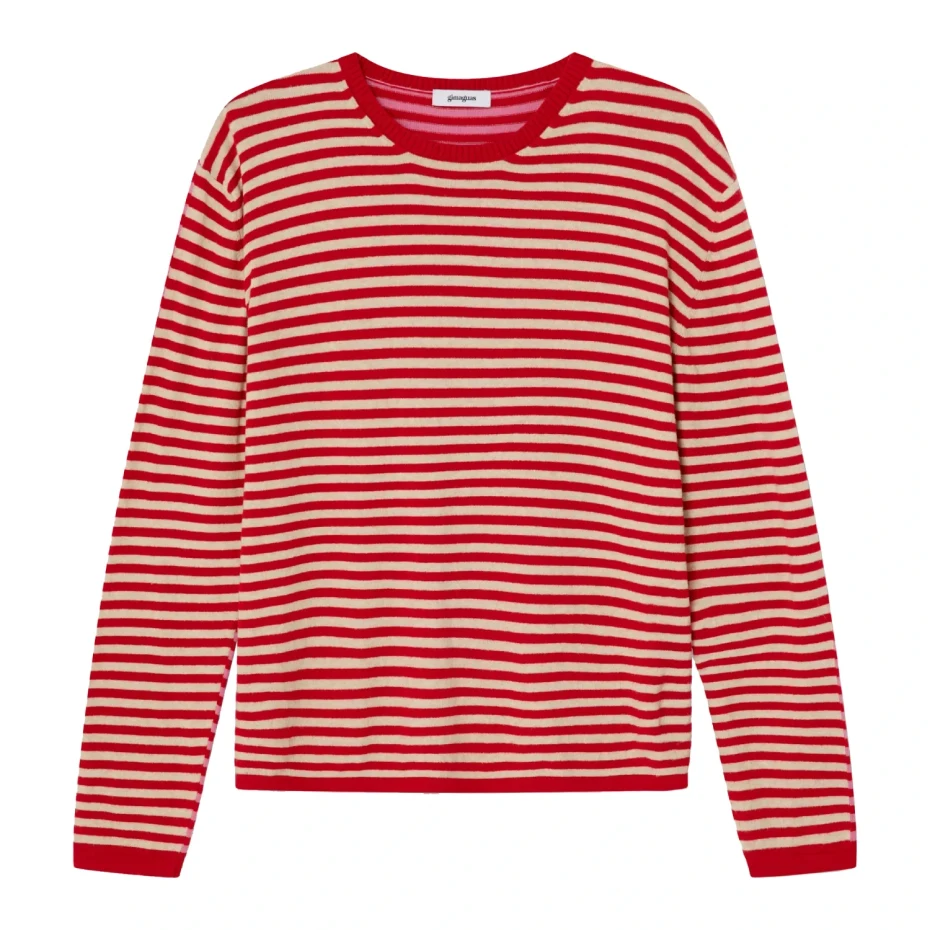 Gimaguas Diego Stripes Jumper Pink/Red front view in a white background
