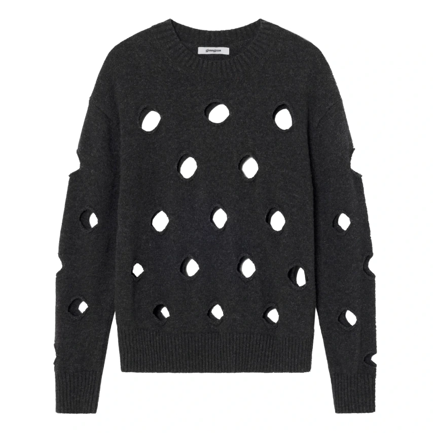 Gimaguas Dots Jumper Black front view in a white background
