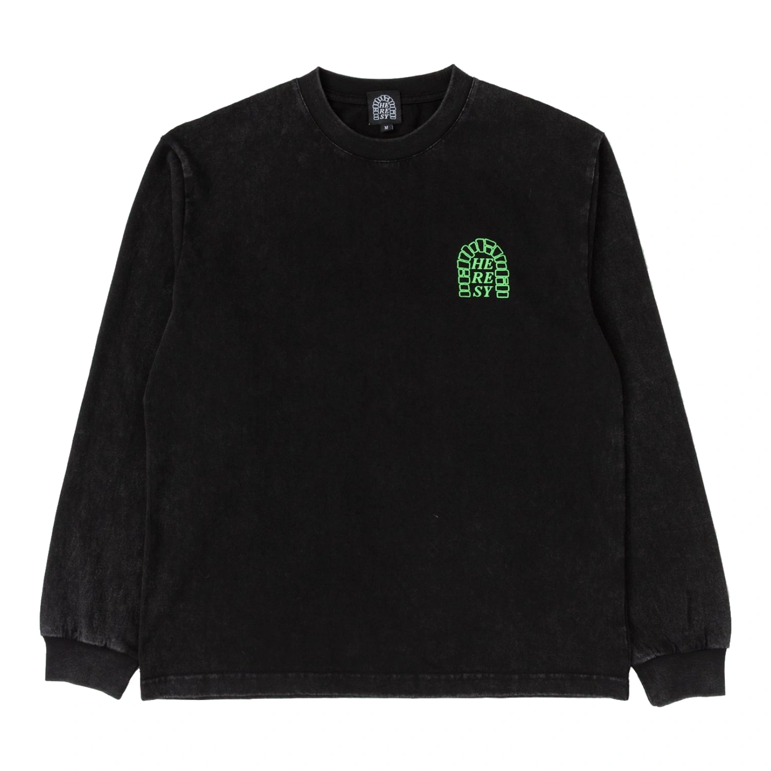 Heresy Arch Long Sleeve T-Shirt Ash front view in a white background