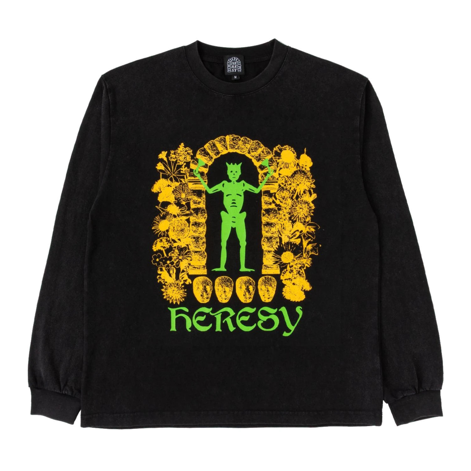 Heresy Gateway Long Sleeve T-Shirt Ash front view in a white background