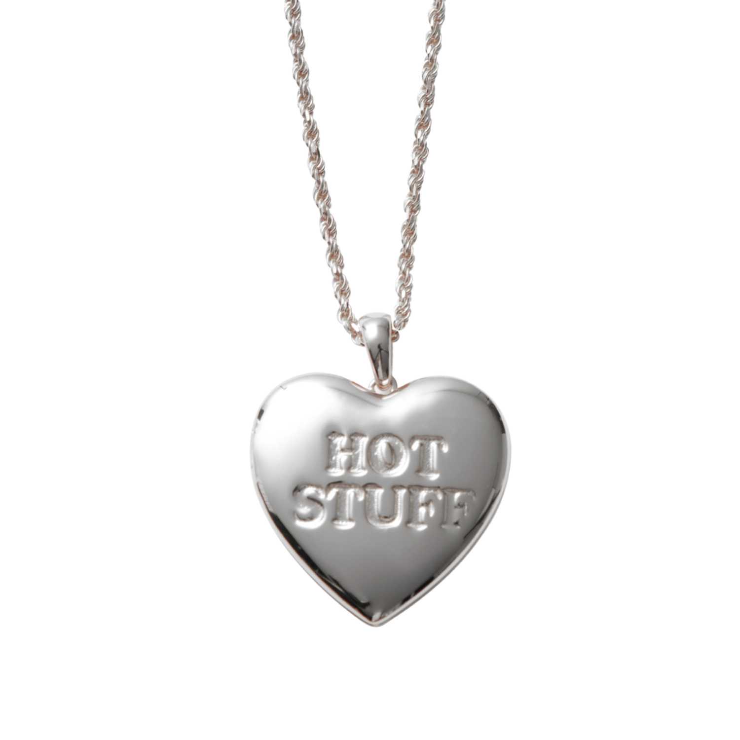Carne Bollente Hello, Hot Stuff necklace silver 925 front view in a white background
