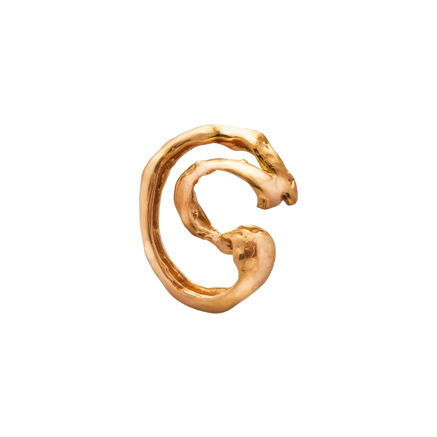 Simuero Lúa Cuffs Gold side view in a white background