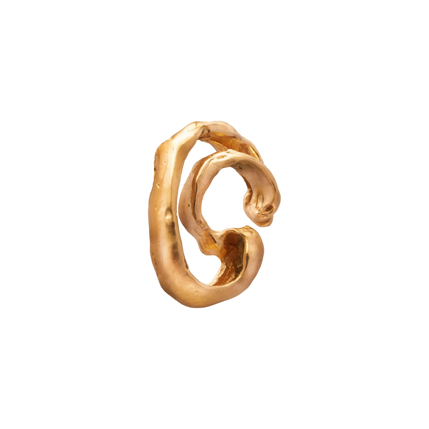 Simuero Lúa Cuffs Gold side view in a white background