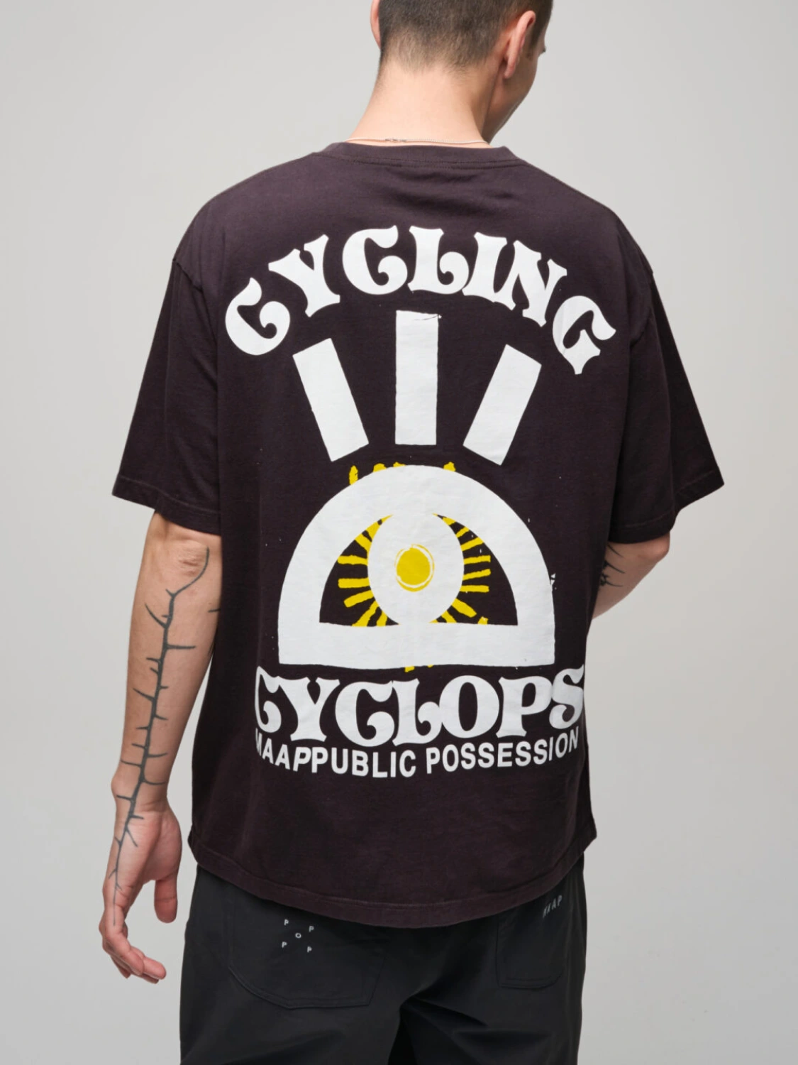 Public Possession Cyclops Tee Black back view on model