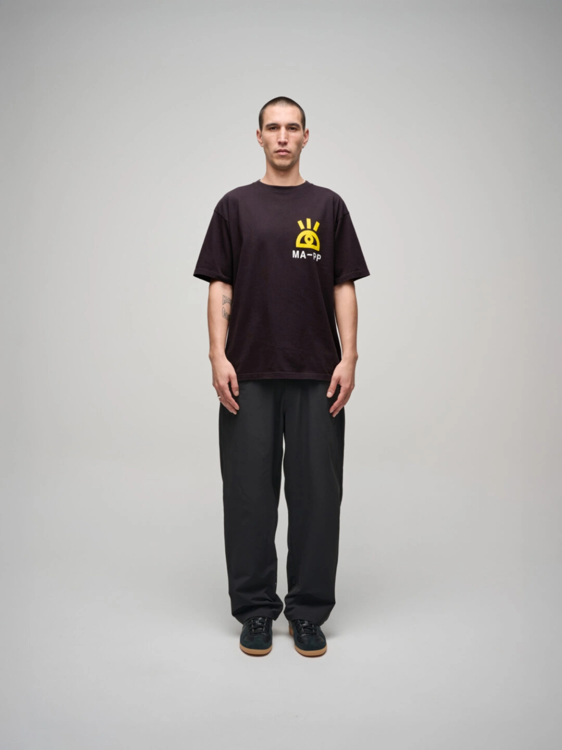 Public Possession Cyclops Tee Black front view on model