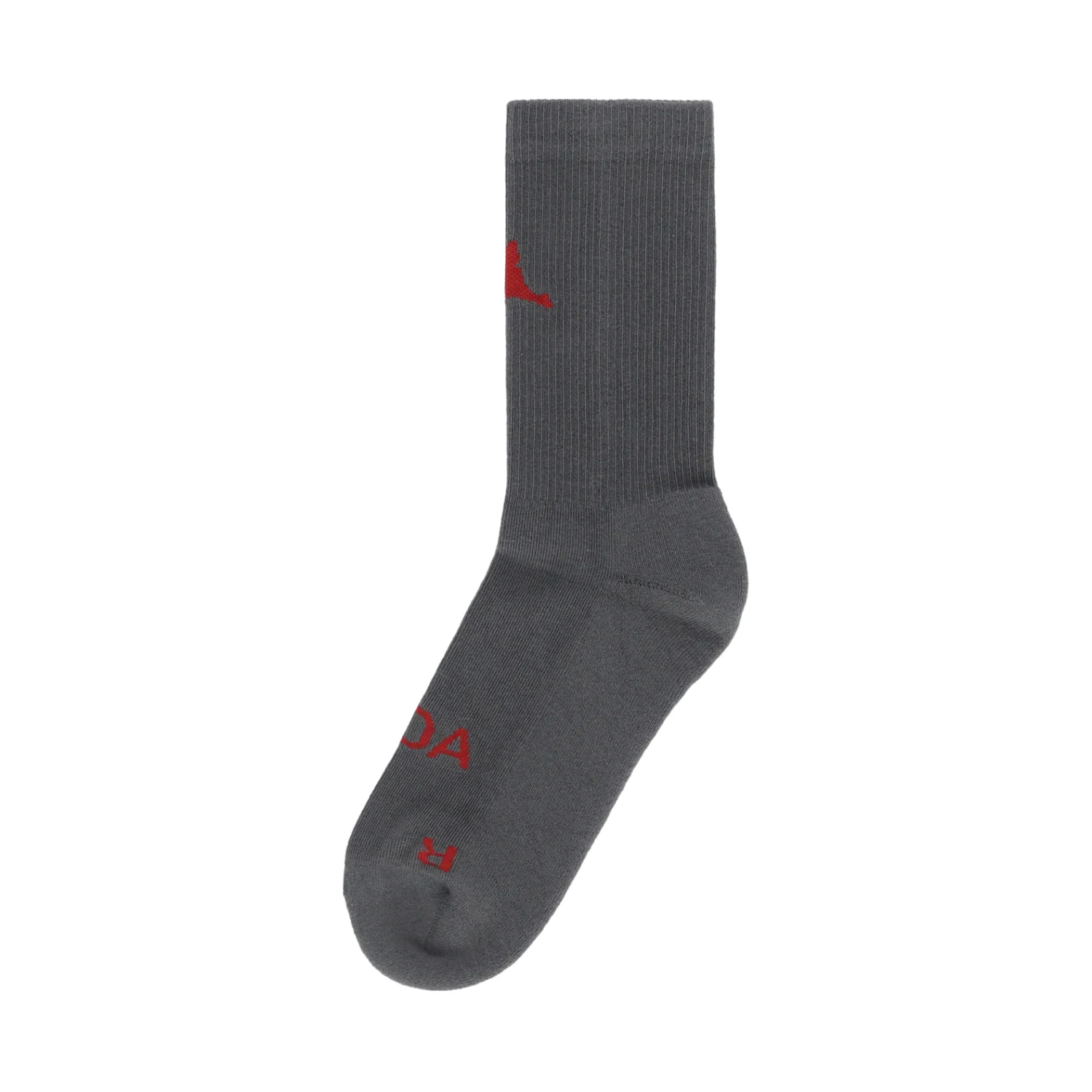 ROA logo biofill socks grey side view in a white background