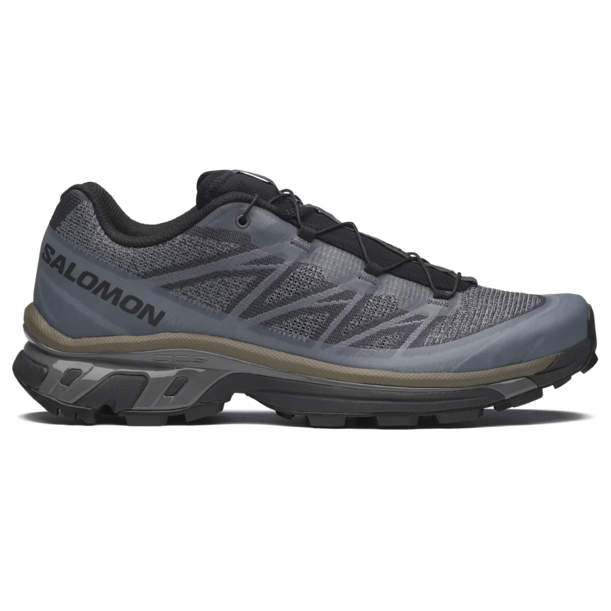 Salomon XT6 Shadow Blue Nights/Grisaille/Stone gray side view in a white background
