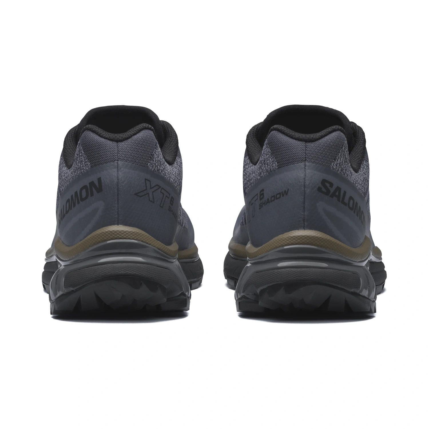 Salomon XT6 Shadow Blue Nights/Grisaille/Stone gray back view in a white background
