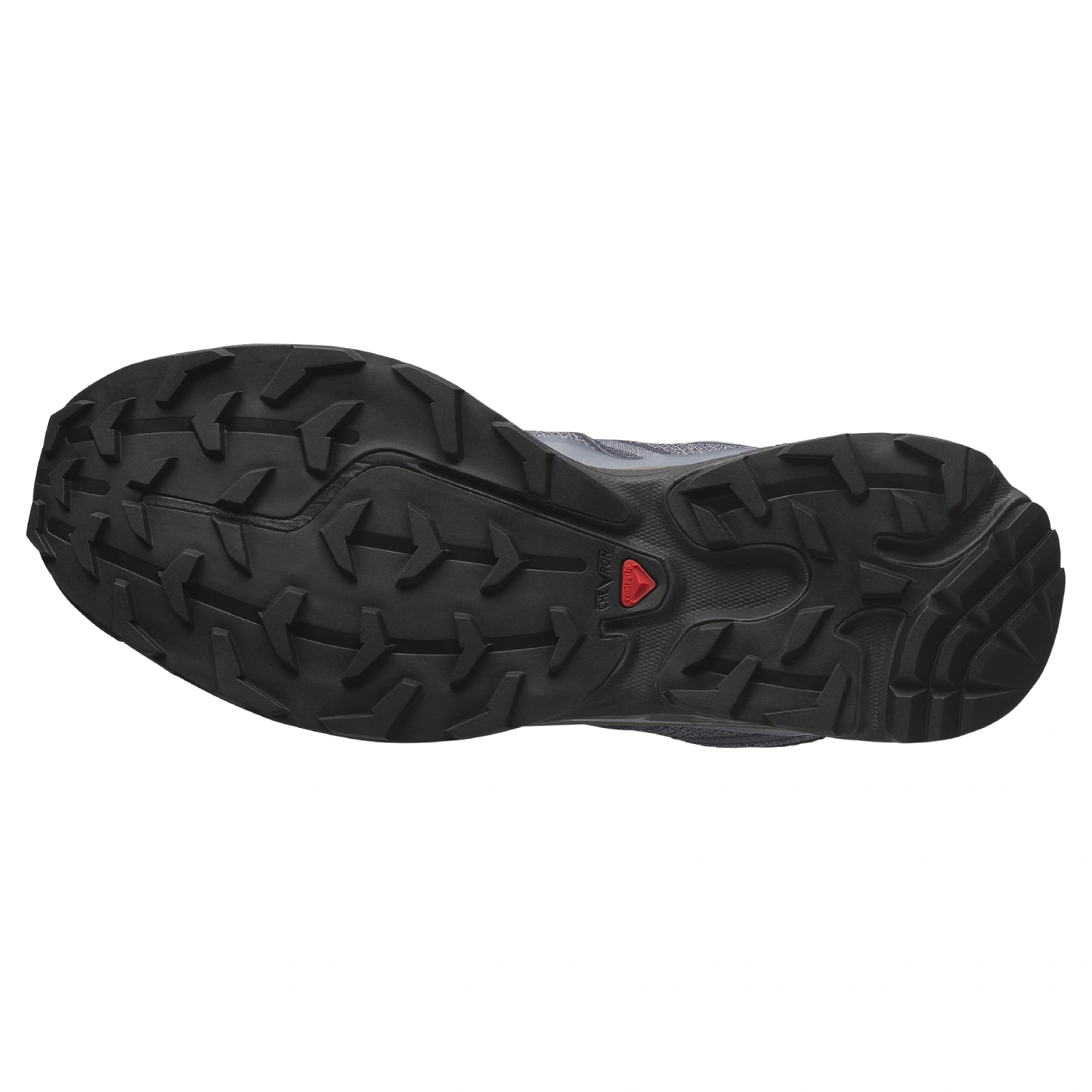 Salomon XT6 Shadow Blue Nights/Grisaille/Stone gray bottom view in a white background