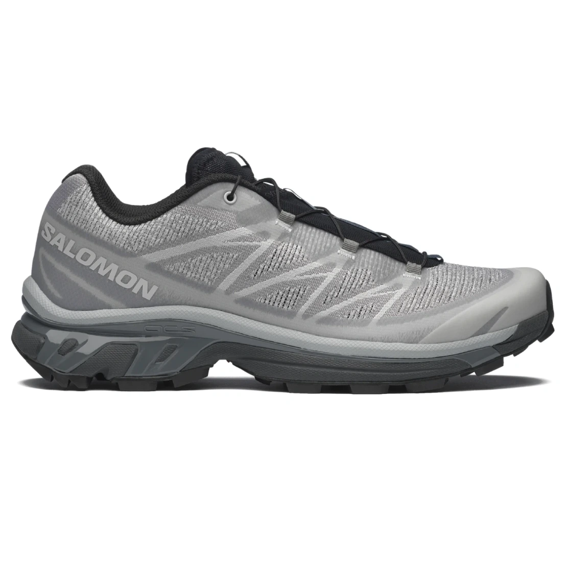 Salomon XT6 Shadow Gull/Gray Violet/Quarry side view in a white background