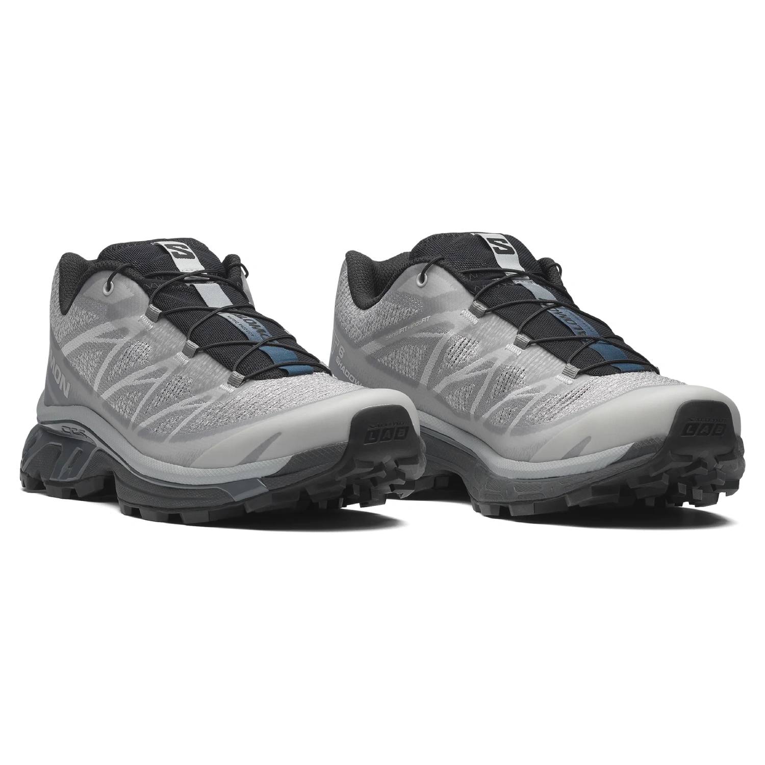Salomon XT6 Shadow Gull/Gray Violet/Quarry side view in a white background