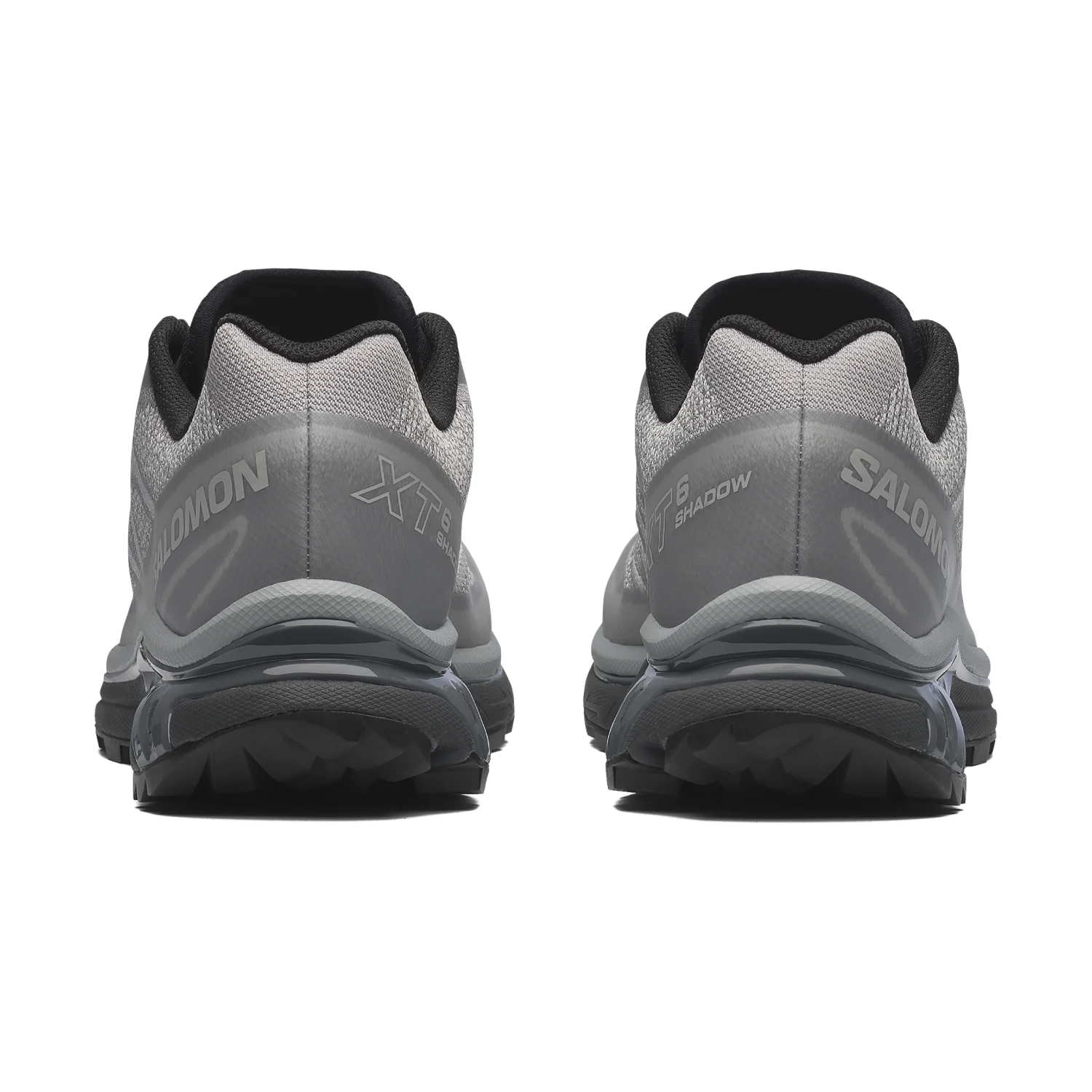 Salomon XT6 Shadow Gull/Gray Violet/Quarry back view in a white background