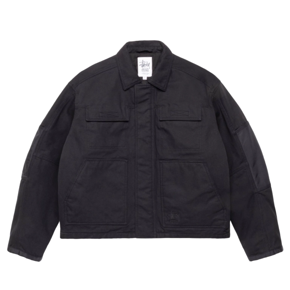 stussy utility jacket black