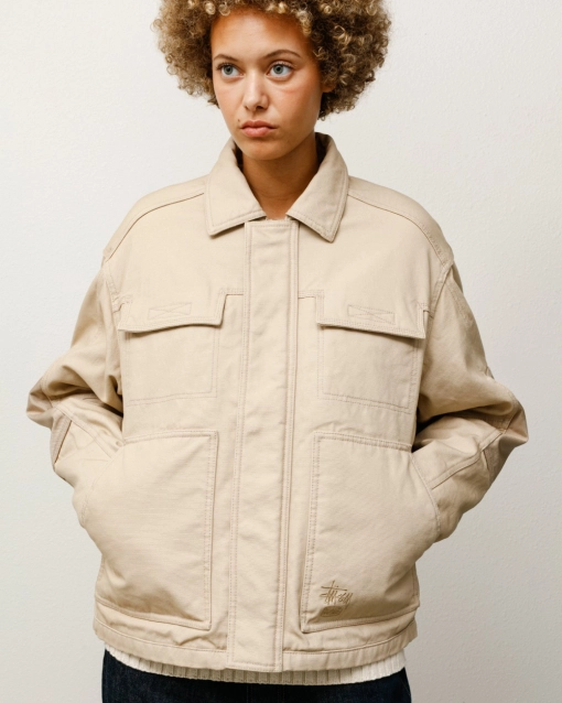 stussy utility jacket khaki 3