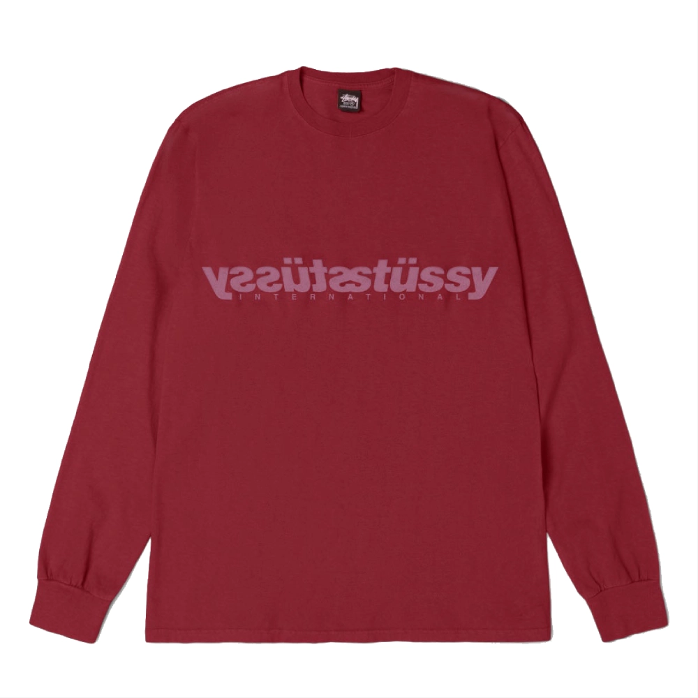 Stussy Mirror LS Tee Wine
