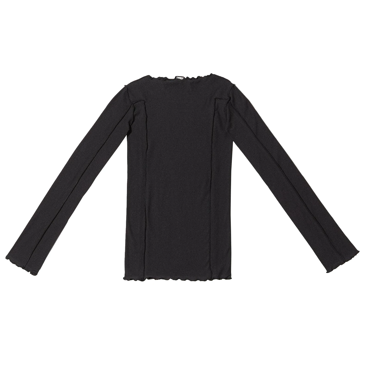 Baserange Omato Long Sleeve Black front view in a white background