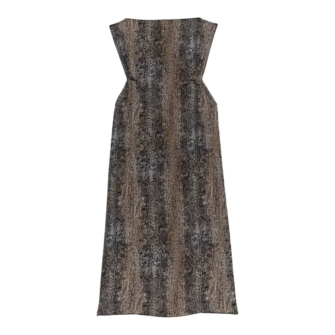 Baserange Rema Dress Snake front view in a white background