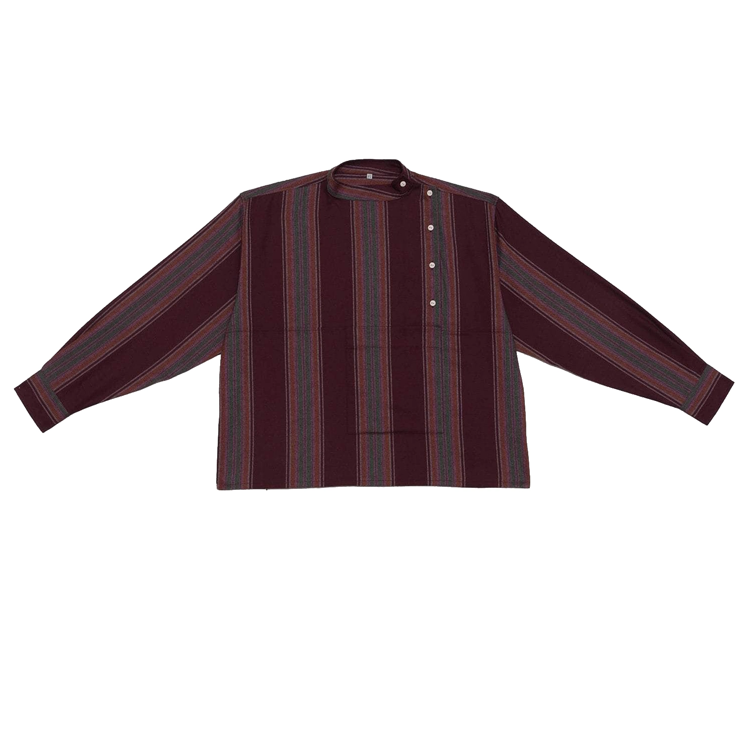 Baserange Snell Shirt Maroon Stripe front view in a white background