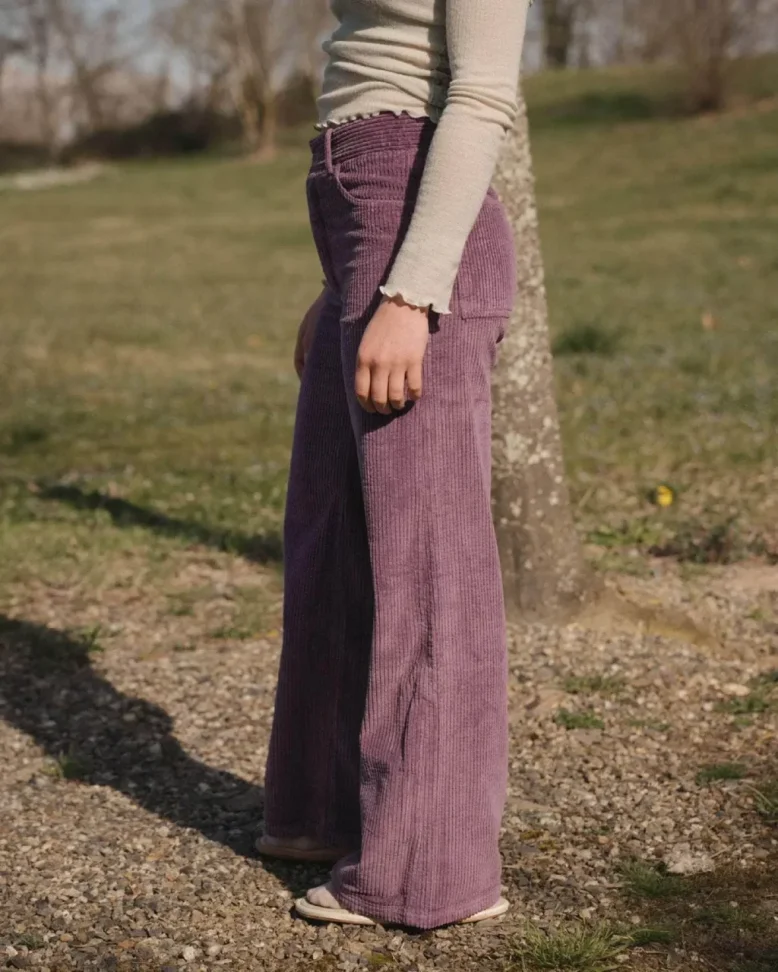 Baserange Tajo Wide Pants Cue Purple side view on model