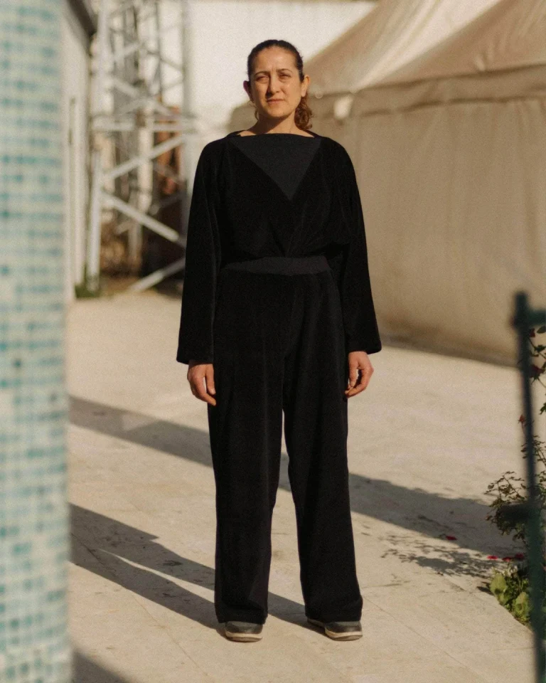 Baserange Tre Sweatshirt Black front view on model