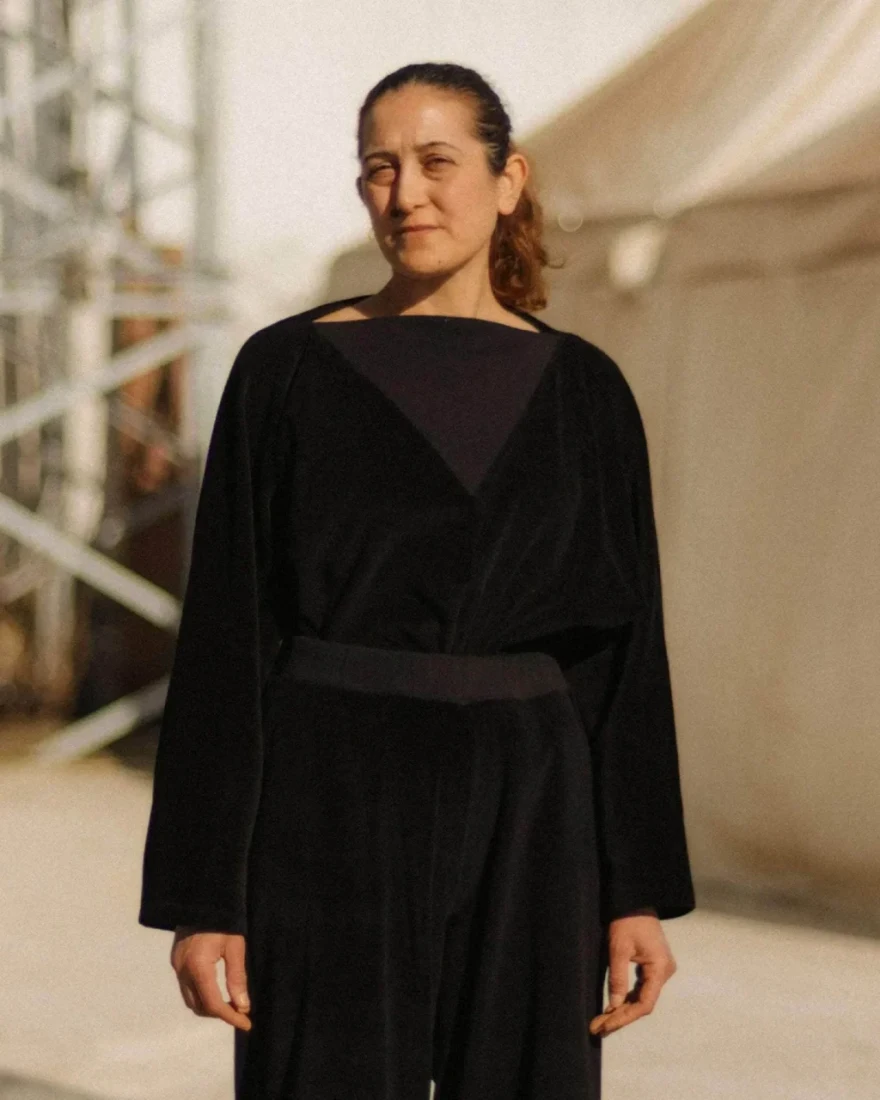 Baserange Tre Sweatshirt Black front view on model