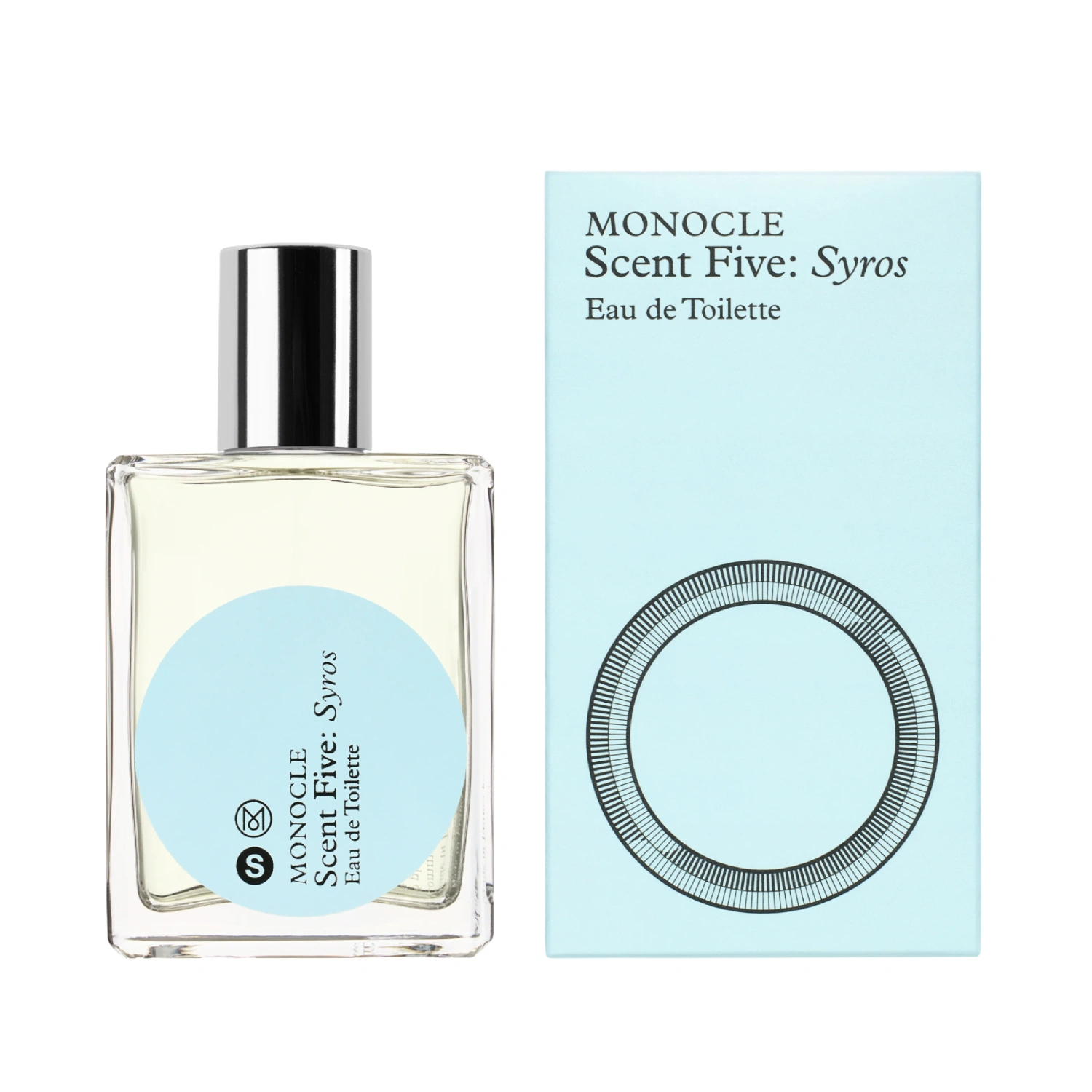 Comme des Garçons Parfums Monocle Syros front view with box in a white background