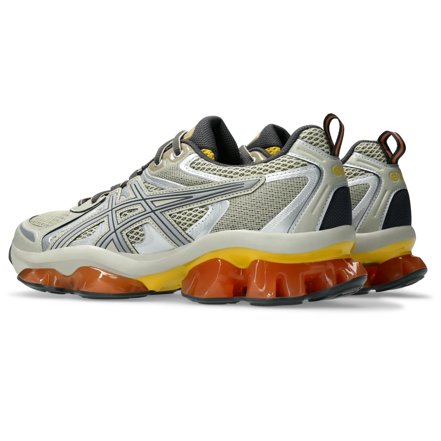 Asics GEL-QUANTUM KINETIC Fossil/Pure Silver side view in a white background