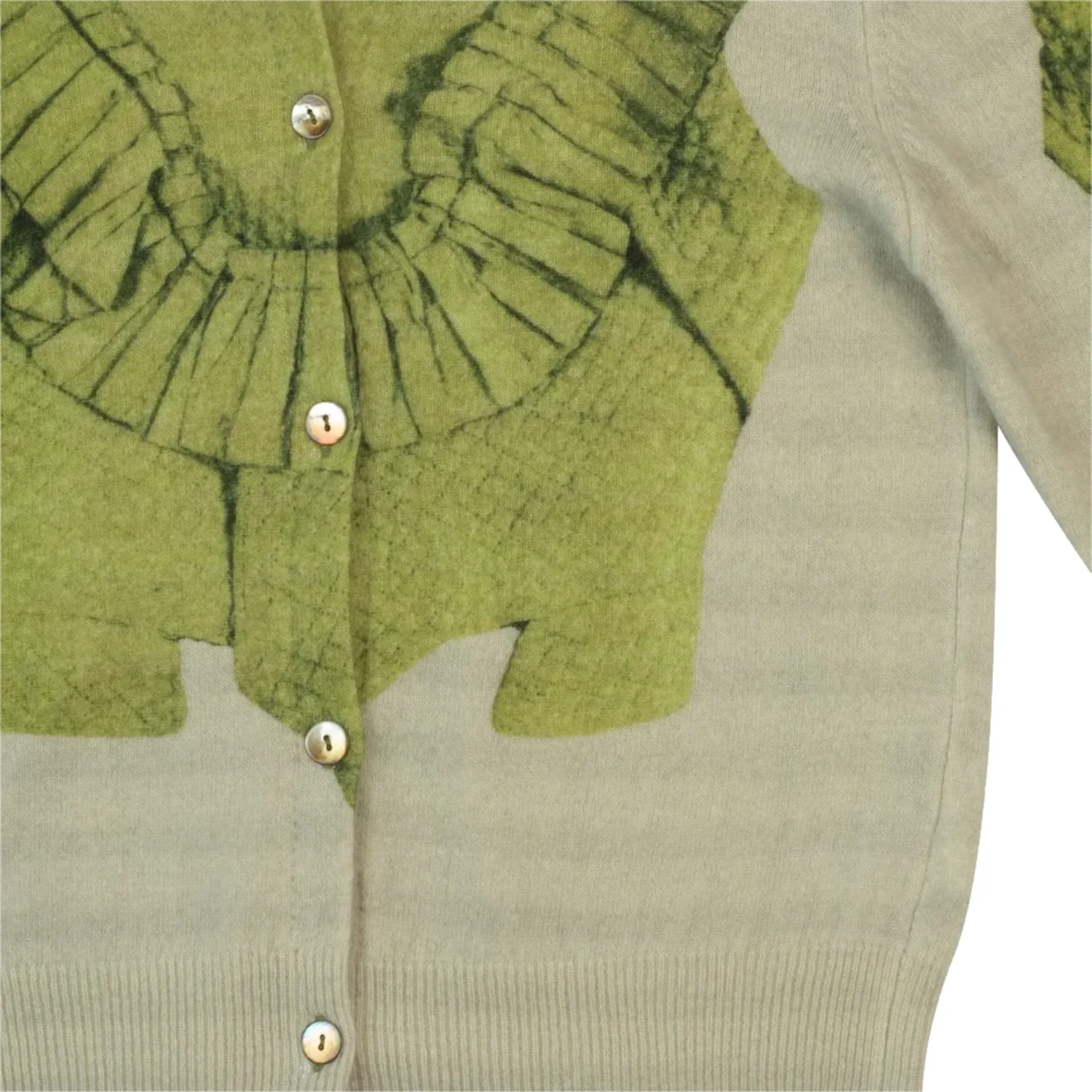 Hades Wool Bodice Cardigan front view detail in a white background