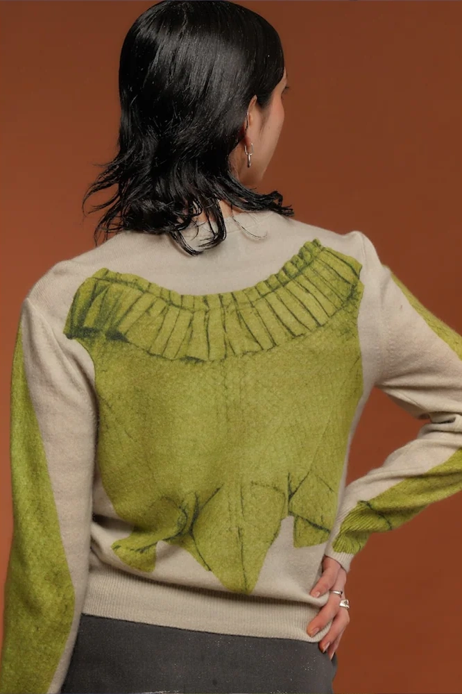 Hades Wool Bodice Cardigan front view on model