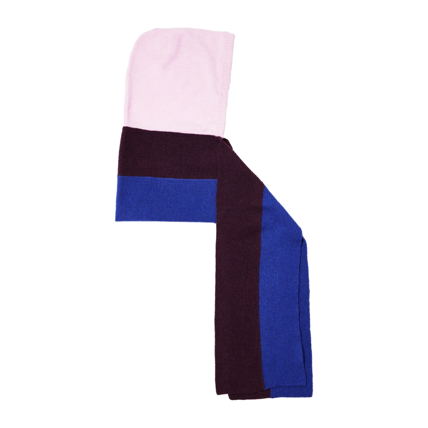 Hades Wool Hooded Scarf Pink side view in a white background