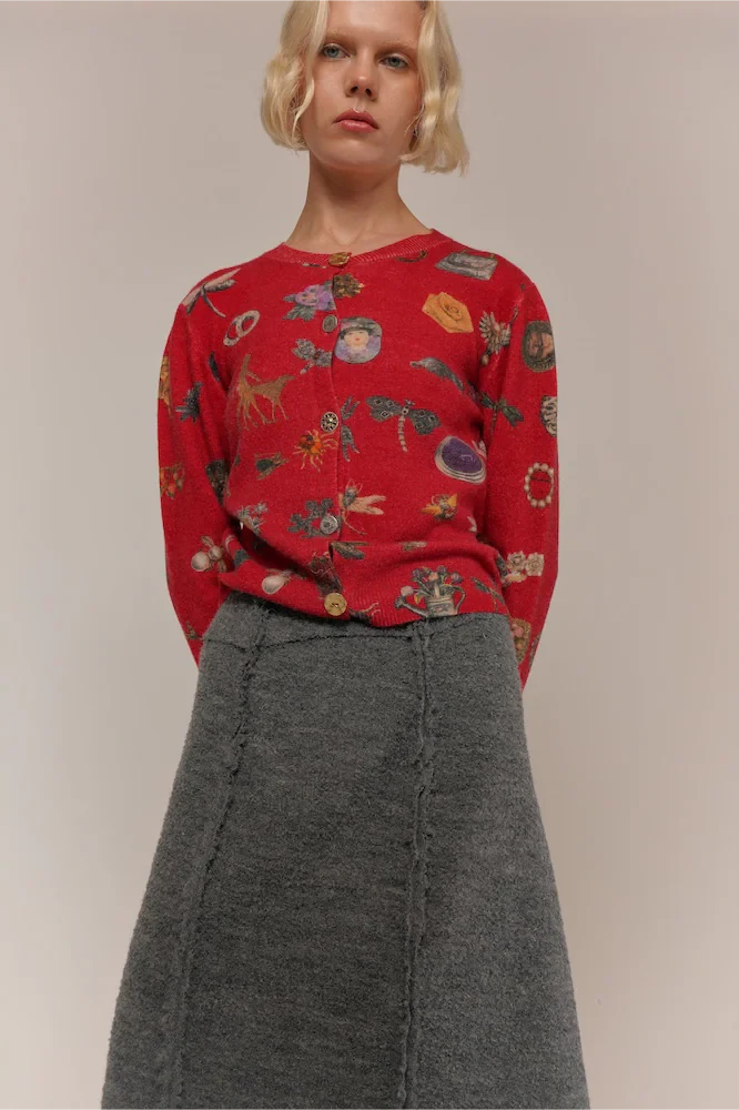 Hades Wool The Guinevere Cardigan front view on model