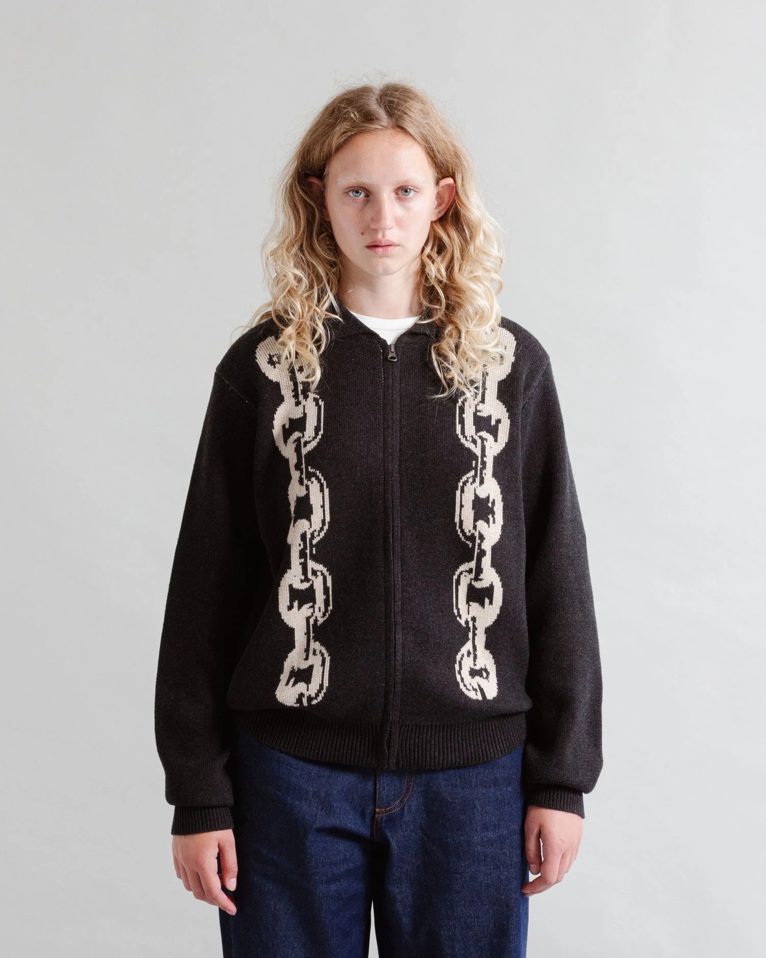 Heresy Chain Shirt front view on model