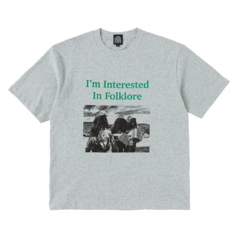 Heresy I'm interested T-Shirt Grey front view in a white background