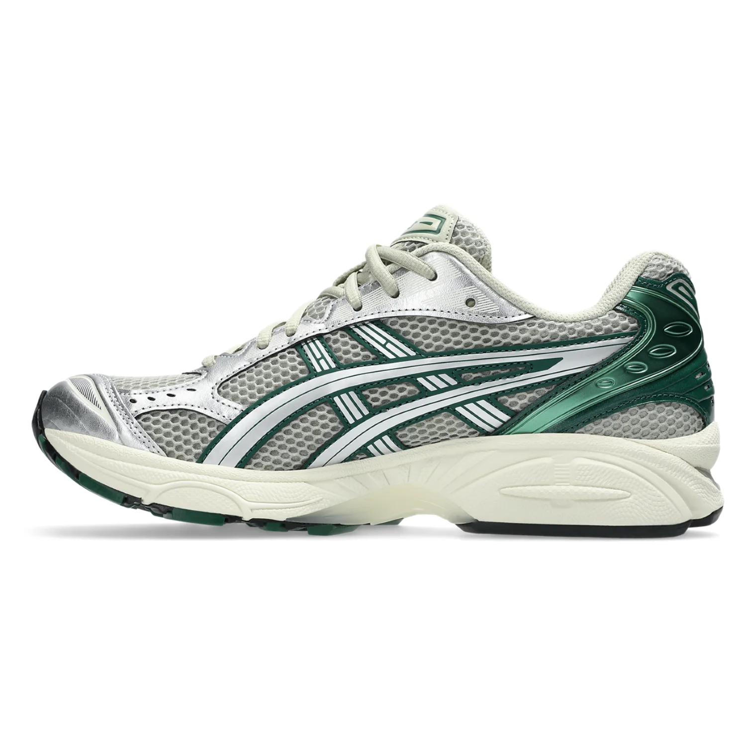 Asics GEL Kayano 14 Dried Leaf/Pure Silver side view in a white background
