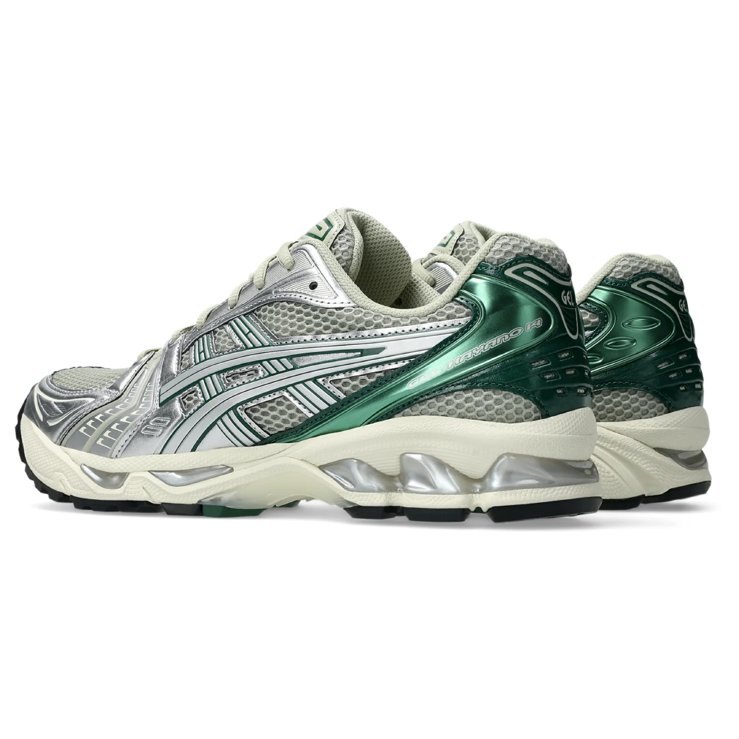 Asics GEL Kayano 14 Dried Leaf/Pure Silver side view in a white background