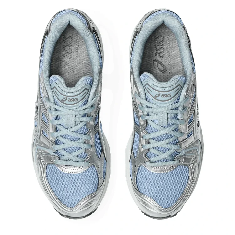 Asics GEL Kayano 14 Dolphin Grey/Pure Silver top view in a white background