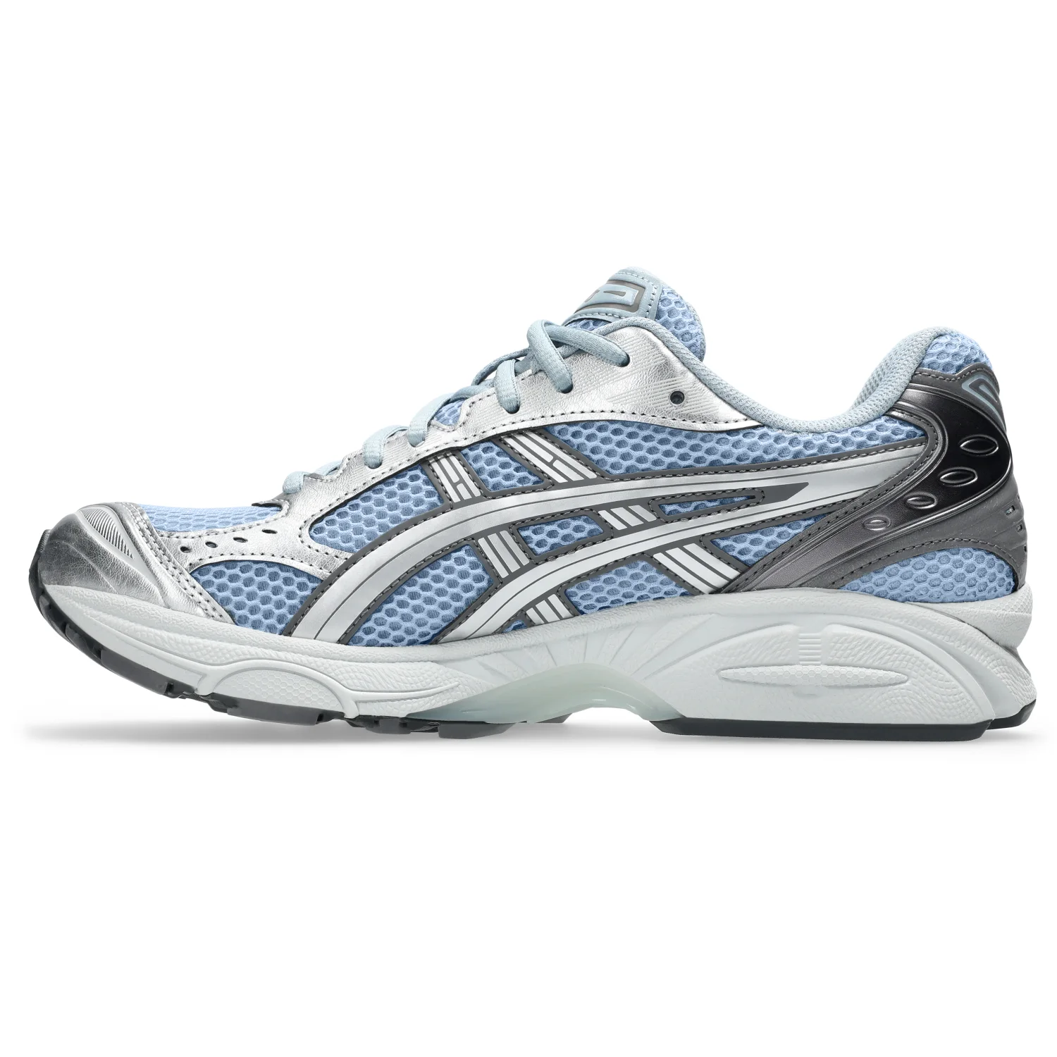Asics GEL Kayano 14 Dolphin Grey/Pure Silver side view in a white background