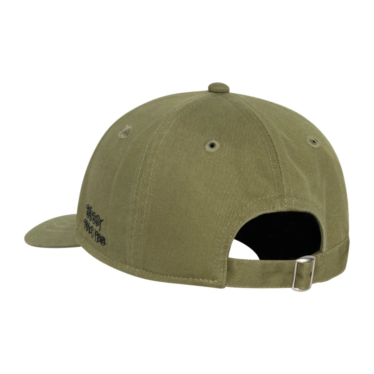 Stüssy Low Profile 1980 Strapback Cap Olive back view in a white background