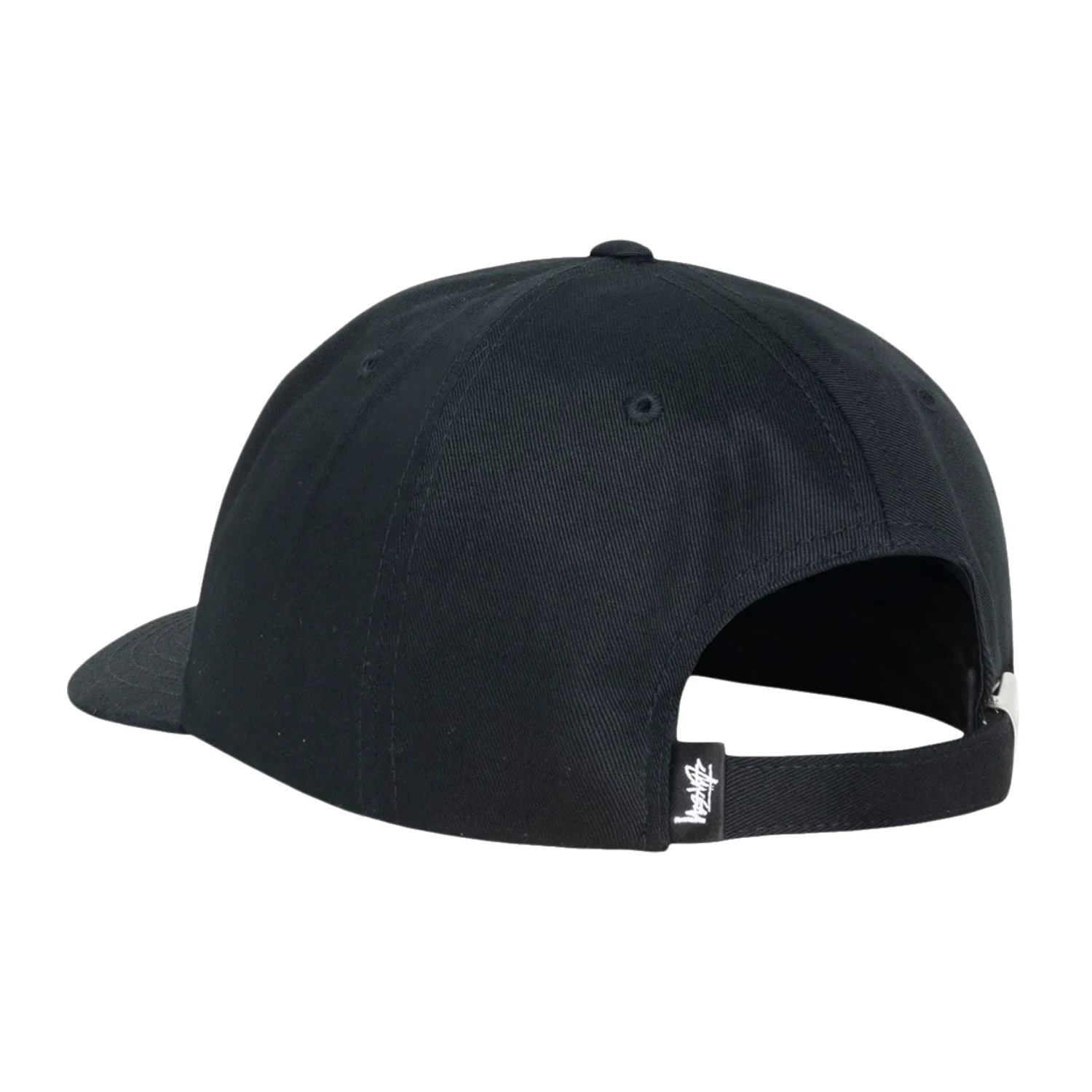 STU Arch Strapback Cap Black back view in a white background