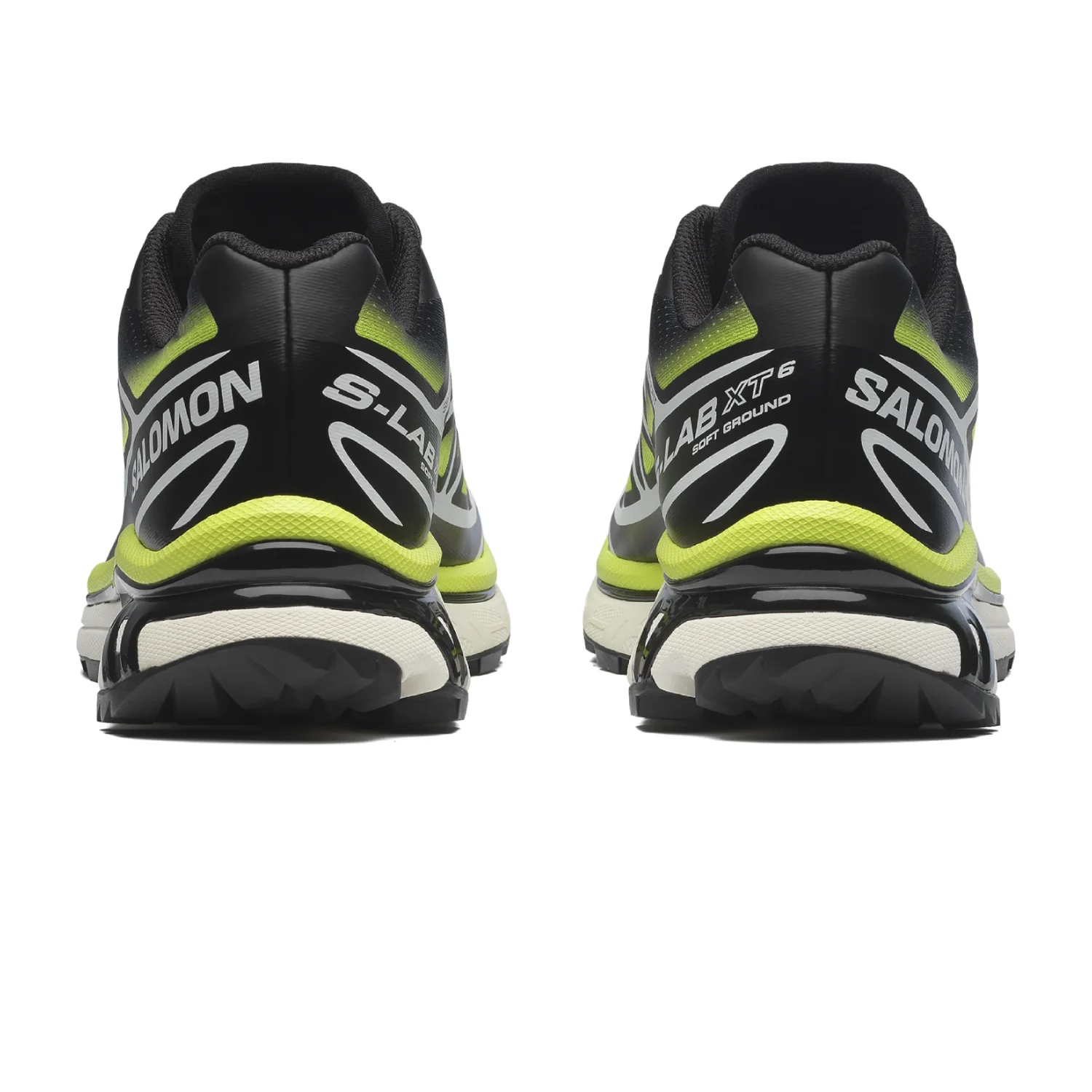 Salomon XT 6 Skyline Black/Maritime back view in a white background