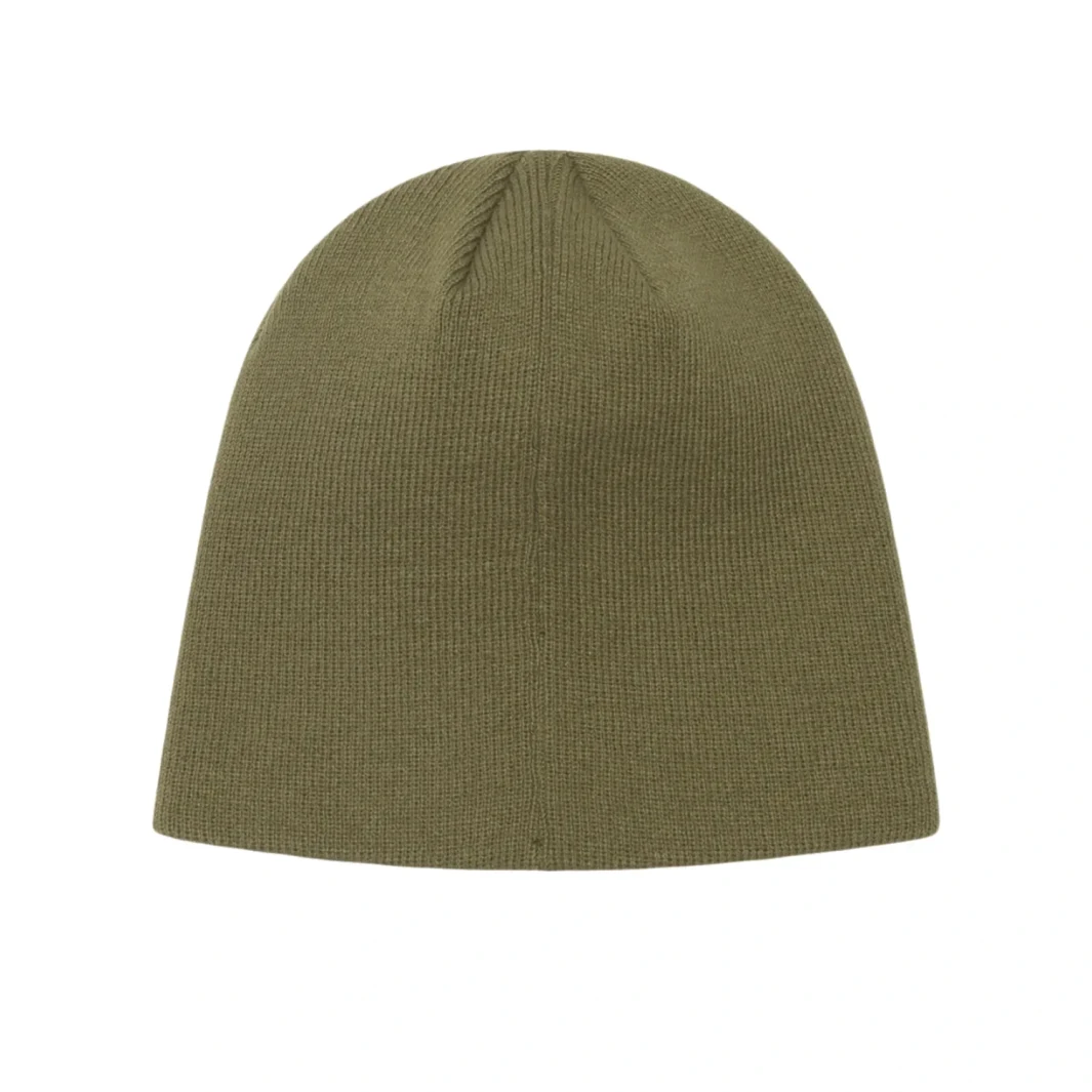 Stussy Skullcap Beanie Light Olive back view in a white background